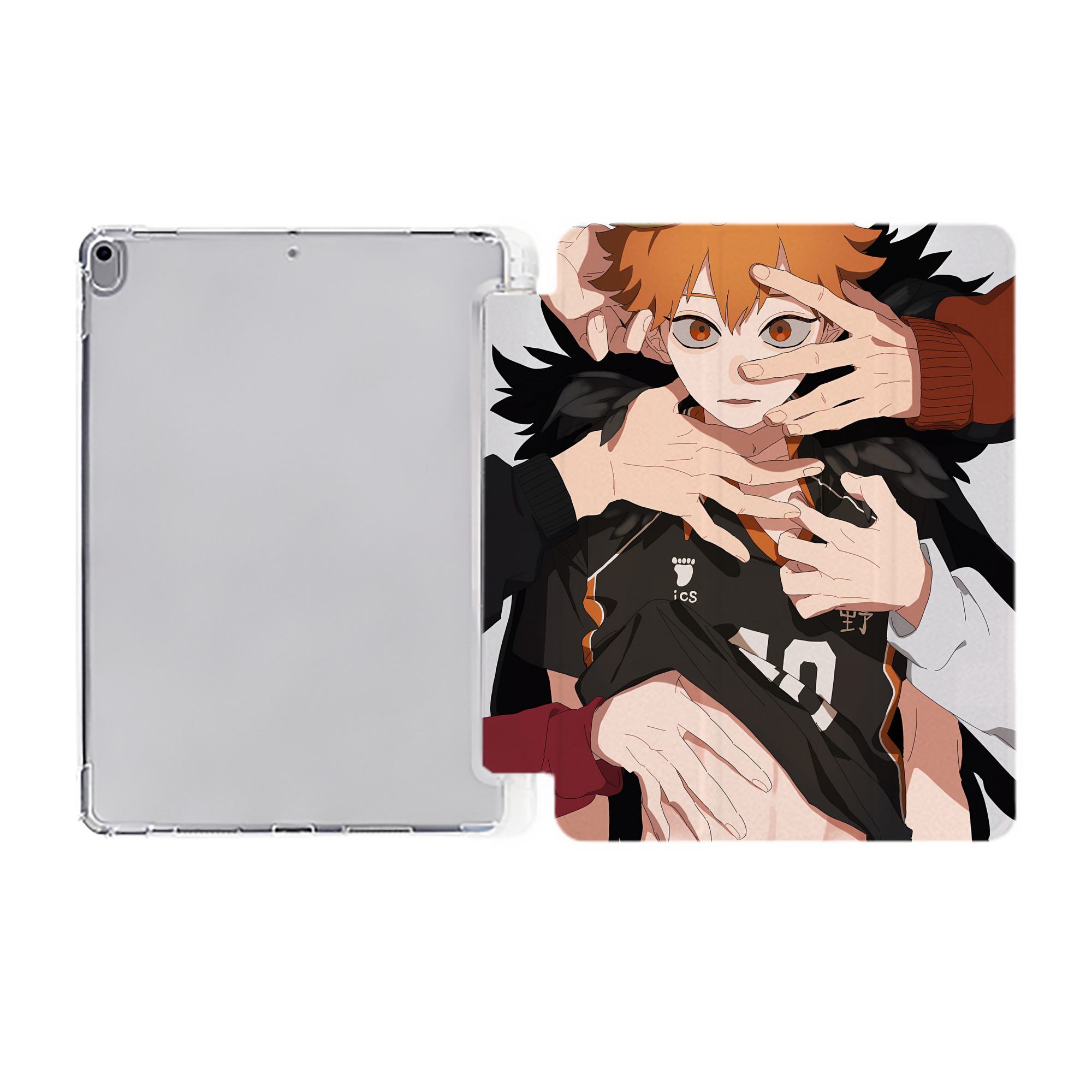 （画像用） ハイキュー!! Haikyu!! IPad ケース ペン収納付き 三つ折りスタンド PUレザー×シリコン 対応機種9.5/10.5/10.9インチ